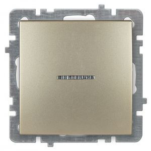 Выкл. золото с/п 1 кл.+ подсветка механизм NILSON TOURAN (Thema