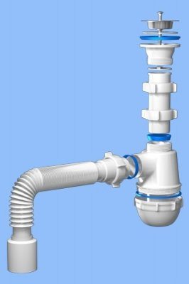 Сифон 1 1/2*40 Ani Грот с гофрой 40*40*50 А 0115