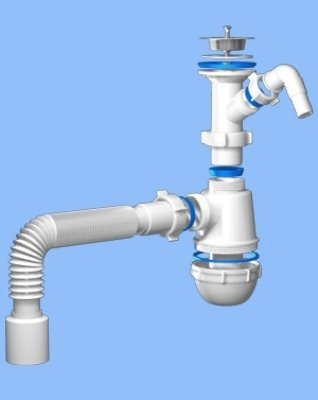 Сифон 1 1/2*40 Ani Грот с носиком с гофрой 40х50 А2010