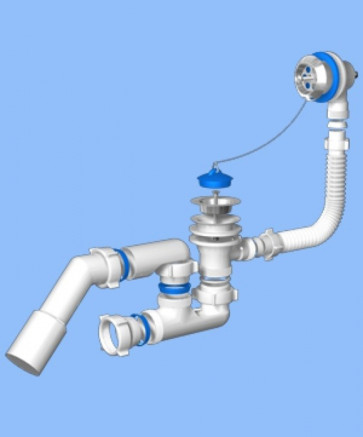 Обвязка на ванну 1 1/2*40*50 с вып. и переливом регул с трубой Ani Е251 АНИпласт