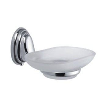 Мыльница стеклянная хром F1502 Frap