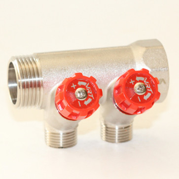 Коллектор 1'x1/2' с регулировочными вентилями VRT (2 вых)