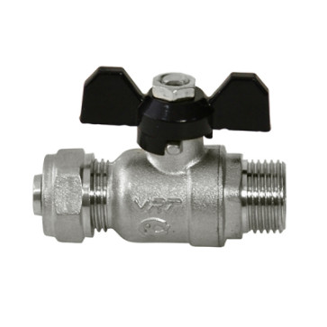 Кран шаровой для м/п трубы 1/2' х 16 нар/ц VRT® ник