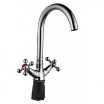 Смеситель для кухни 1/2 кер Казань КС-51 51078 метализ мах, универ крепление, без подводки