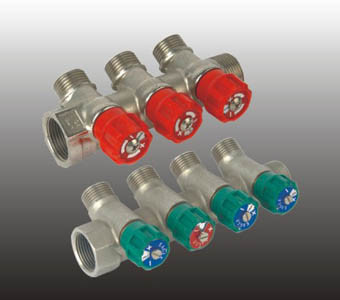 Коллектор 3/4*1/2 нар с регулировочными вентилями FRAP (4 вых)