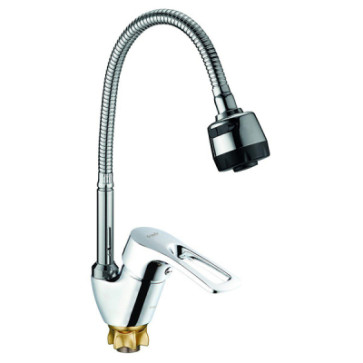 Смеситель для кухни 40к Glauf 8G4-E181 гибкий излив, бок. ручка, п/гайку