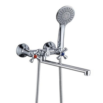 Смеситель для ван/умыв 1/2 кер Казань КС 60007254 КРЕСТ L-нос мет мах "евро" эксцентрики