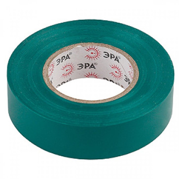 Изолента 15м х 10м ПВХ зеленая ЭРА