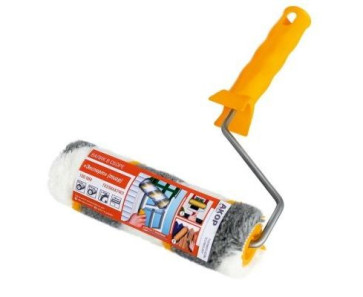 Валик полиакрил 180 мм АКОР d 40 мм, бюгель 6 мм, ворс 12 мм, желтый/серый/белый «ЭКСПЕРТ» ТИГР