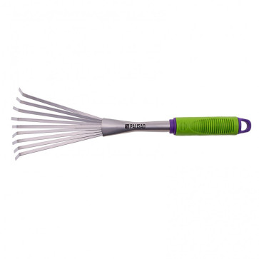 Грабли веерные 9-зубые, 130х420 мм, стальные, пластиковая рукоятка// Palisad