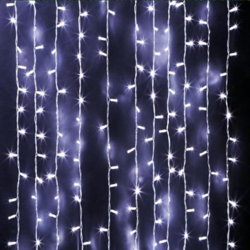 Гирлянда д/наружн. прим. штора FAW-4C LED 300л 2*1,5м БЕЛ. 
