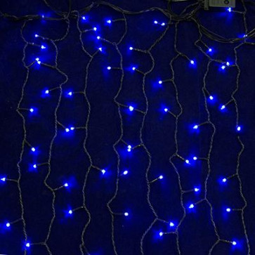 СНОУ БУМ Гирлянда электр. Занавес 2x1,5м, 276LED, синяя, 8 реж.,ПВХ провод, 220В 4