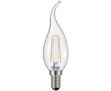 General свеча на ветру Е14 10Вт 6500К филамент прозр