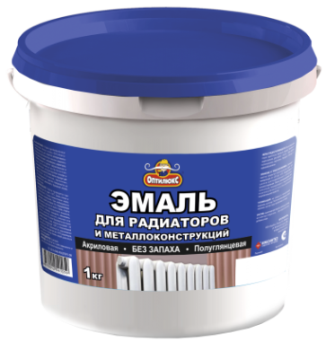 Эмаль акриловая для радиаторов и металла белая 1,0 кг ОптиЛЮКС