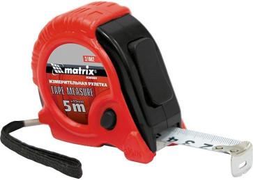 Рулетка 7,5 м х 25 мм Rubber, обрезиненный корпус//MATRIX
