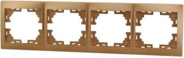 Рамка 4-м гориз. Мира метал/зол.. Lezard
