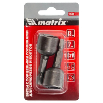Биты с торцевыми головками 13x65 мм, 2 шт.// Matrix 