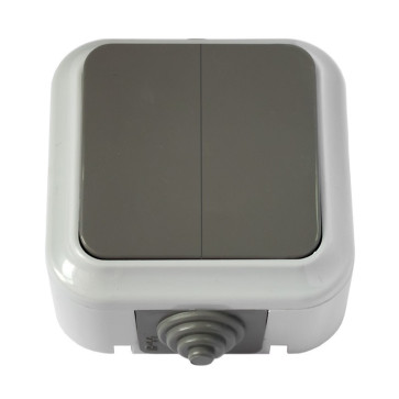 Выключатель 2кл ОП сер Пралеска АКВА IР54 10А