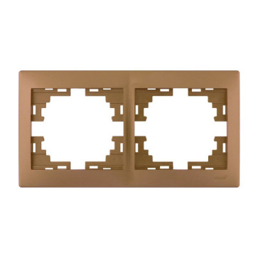 Рамка 2-м гориз. Мира метал/зол.. Lezard