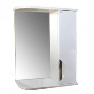 Зеркало + шкаф "Деко 55" правый (белый) 525х702х180