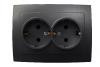 Розетка антрацит с/п 2-я с/з NILSON THEME