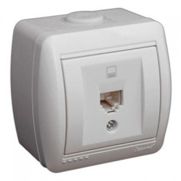 Розетка 1-м комп. о/п Ната RJ-45 бел. Lezard