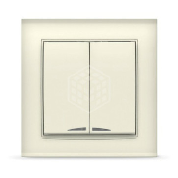 Выключатель 2кл. с подсв. слон, кость Бриллиант СП, 10А, 220В (7948639) 