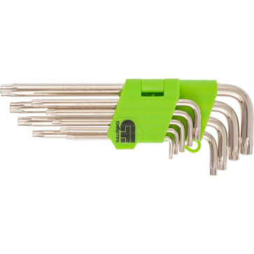  Набор ключей имбусовых Tamper-Torx, 9 шт: TTT10-T50, 45x, закаленные, удлиненные, 