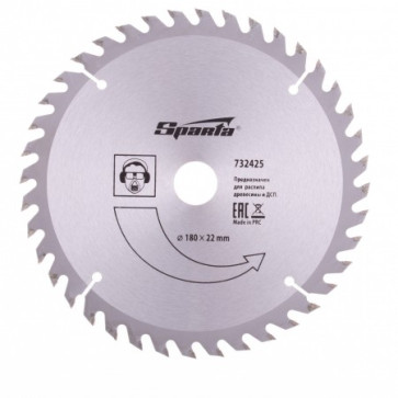 Диск пильный по дереву 180 х 22мм, 40Т// SPARTA