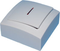 Выкл. бел. о/п 1 кл. с подсветкой NILSON THEMIS