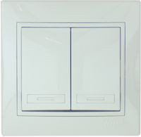 Выключатель 2-кл. с/п Мира бел/бел Lezard