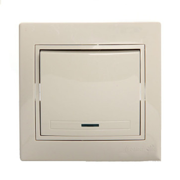 Выключатель 1-кл. с/п Мира крем/крем с инд. Lezard