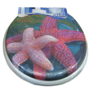 Сиденье для унитаза мягкое с рисунком (белое) Турция