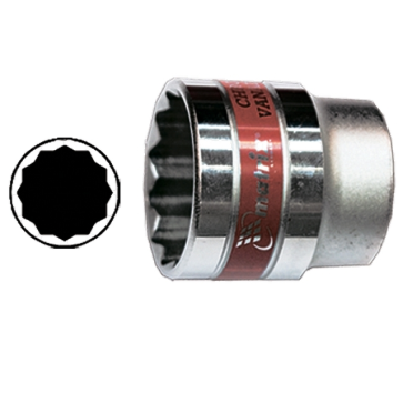 Головка торцевая 21 мм, 6-гранная, CrV, под квадрат 1/2", хромированная MATRIX MASTER