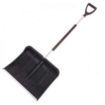 Лопата д/снега пласт. 500х375 "Богатырь" с алюм.планкой/мет.черенок