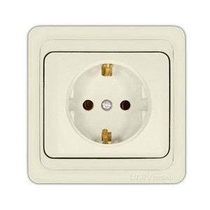 Розетка с/п 1 м с/з слоновая кость Валери