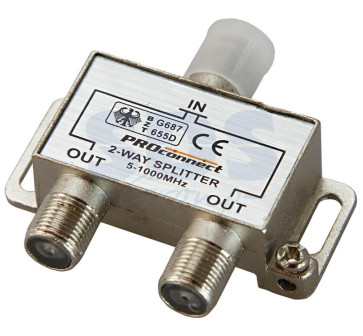 Делитель антенный 2-ой под F разъем 5-1000 МГц PROCONNECT