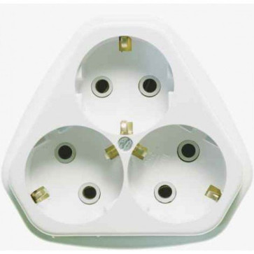 Розетка белая 3 мест с/у с з/к РС 10/16-835, 16А