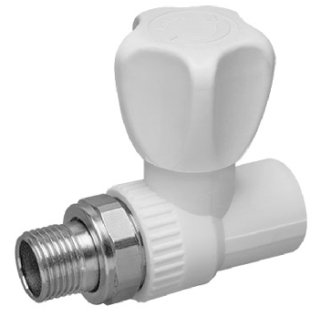 Кран радиатор. америк. 20 х 1/2 прямой PRO-AUQA белый