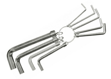 Набор ключей имбусовых HEX 1,5–10 мм, CrV, 10шт.,никелированный, на кольце SPARTA