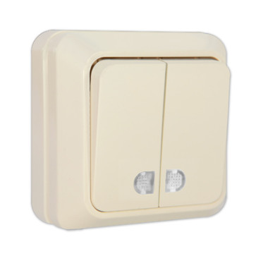 Выкл. о/п 2 кл. беж с подсв. Олимп