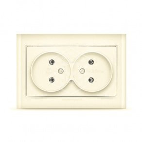Розетка 2-ая б/з слон, кость Бриллиант СП, 16А, 220В (7948738) 