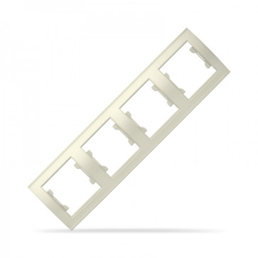 Рамка 4-х местная гор. слон, кость Бриллиант (7948721)