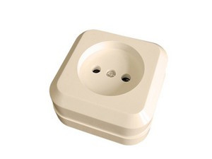 Розетка о/п 1 м бежевая б/з Олимп