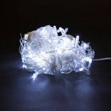 Гирлянда LED L-1 100л, прозрач. пров, 9м БЕЛЫЙ 