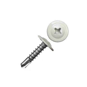 Саморез прессшайба сверло RAL-9003 4,2*25мм