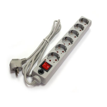 Сет. фильтр 6*1,9м с з/к (серый) Москва Power Cube 15А/3,ЗкВт 