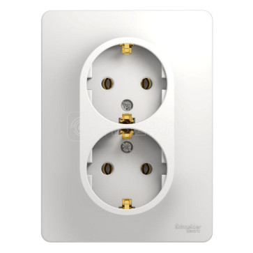 Розетка 2-м GLOSSA 16А IP20 с заземл, бел