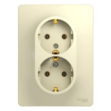 Розетка 2-м GLOSSA 16А IP20 с заземл, беж