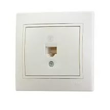 Розетка 1-м комп. с/п Мира RJ-45 крем/крем. Lezard 701-0303-139